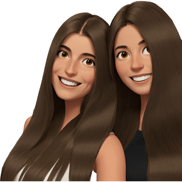 smiling girls with long hair emoji