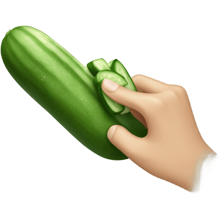 Person eating cucumber emoji