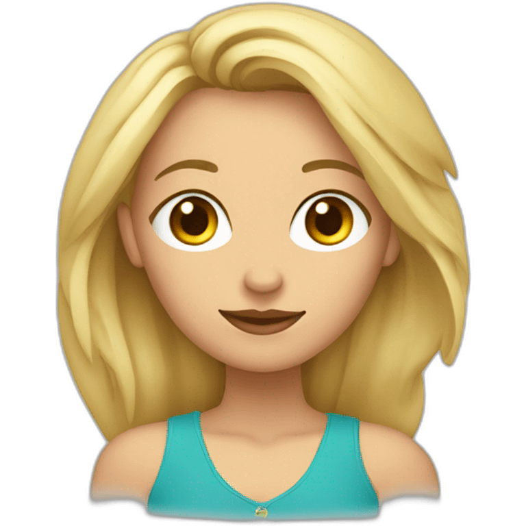 Mujer rubia melena corta emoji