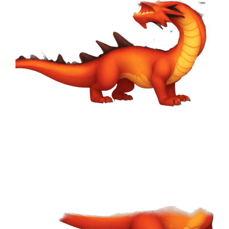  Legendary Cool Brown-Black-Red-Orange-gradient Magma-Lava-Volcano-Dragon full body emoji