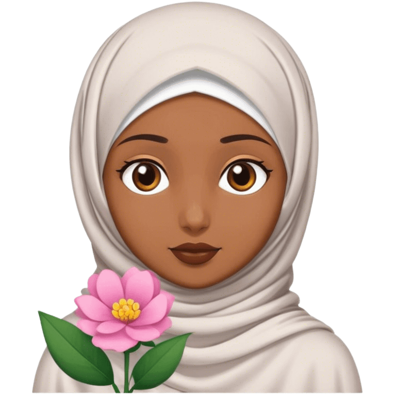 Hijab girl with a flower on her hijab emoji