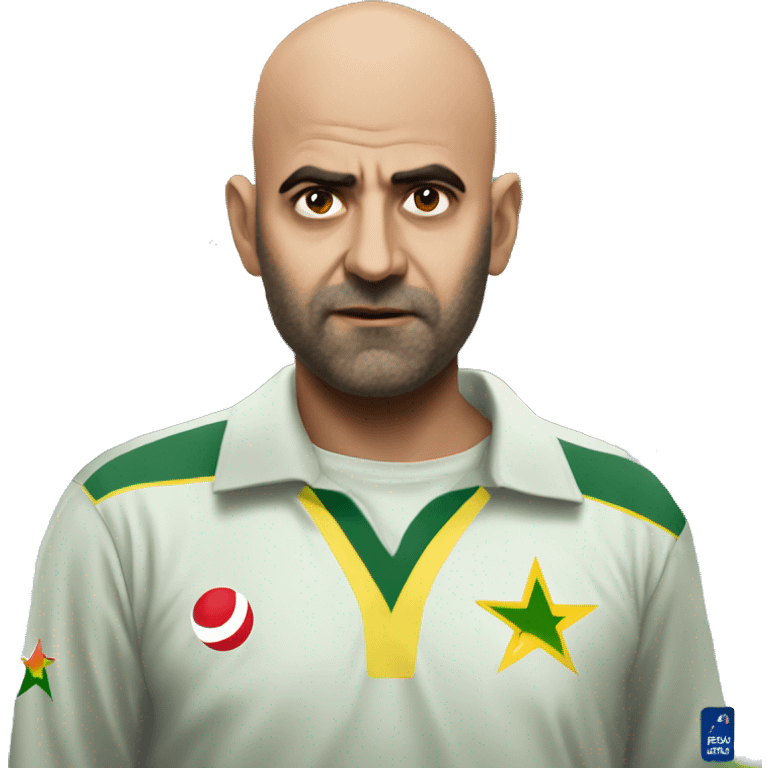 Pakistani bald guy disappointed in cricket stadium meme emoji