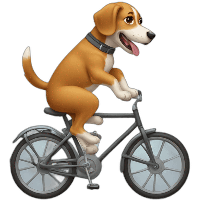 The dog riding the bike emoji