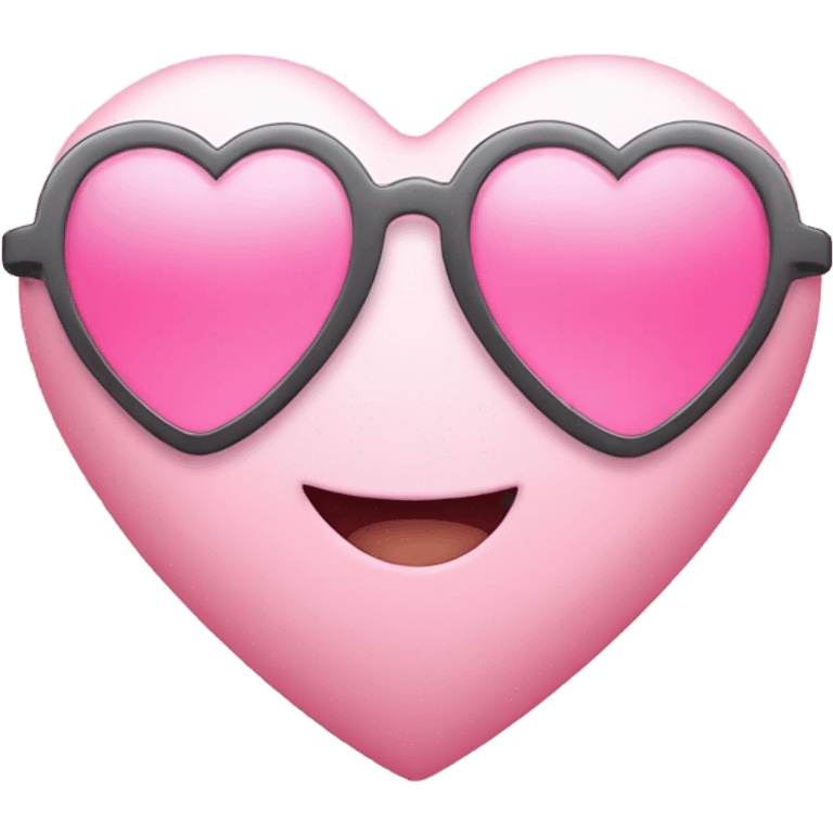 Baby pink Smiling face heart emoji with sunglasses emoji