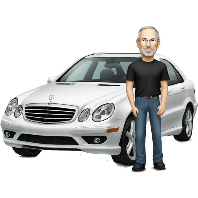 Steve Jobs near his Mercedes  emoji