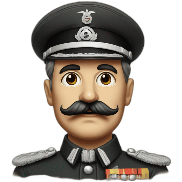 German dictator during the 1930s to 1945 with paintbrush mustache emoji