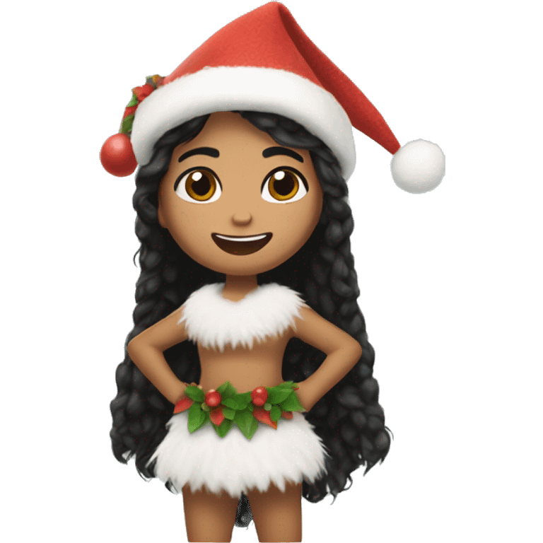 moana christmas hat open arms emoji