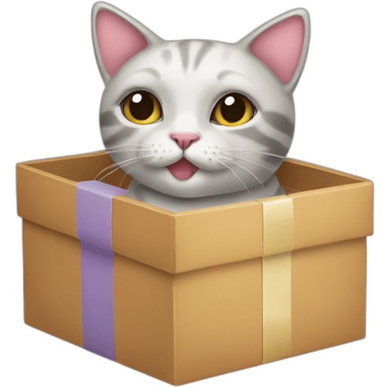 cat gift box emoji