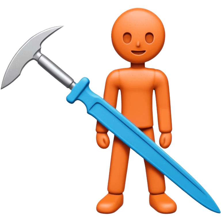 Clay figurine icon, small figure made of colorful modeling clay, sculpting tools like knife and shaping tools, minimalistic style, clean lines, transparent background. emoji