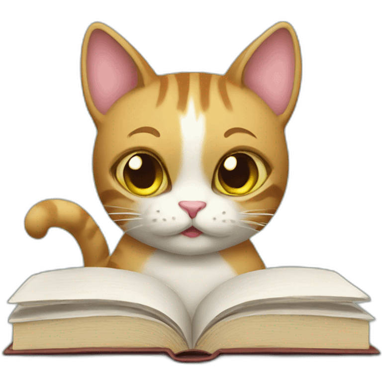 Cat with book emoji