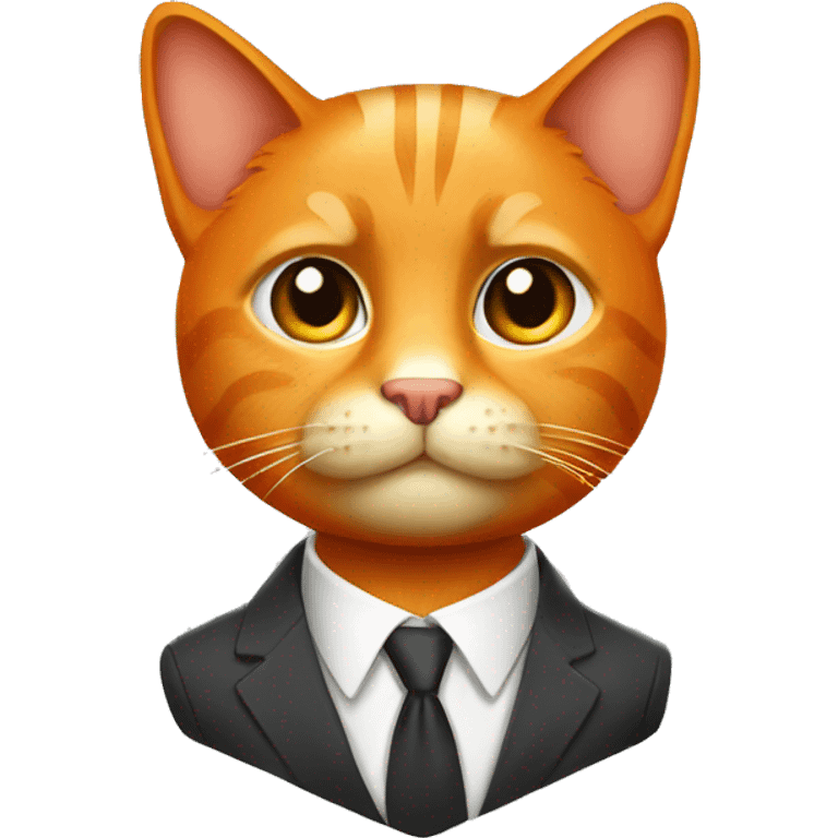 Orange cat in business suit emoji