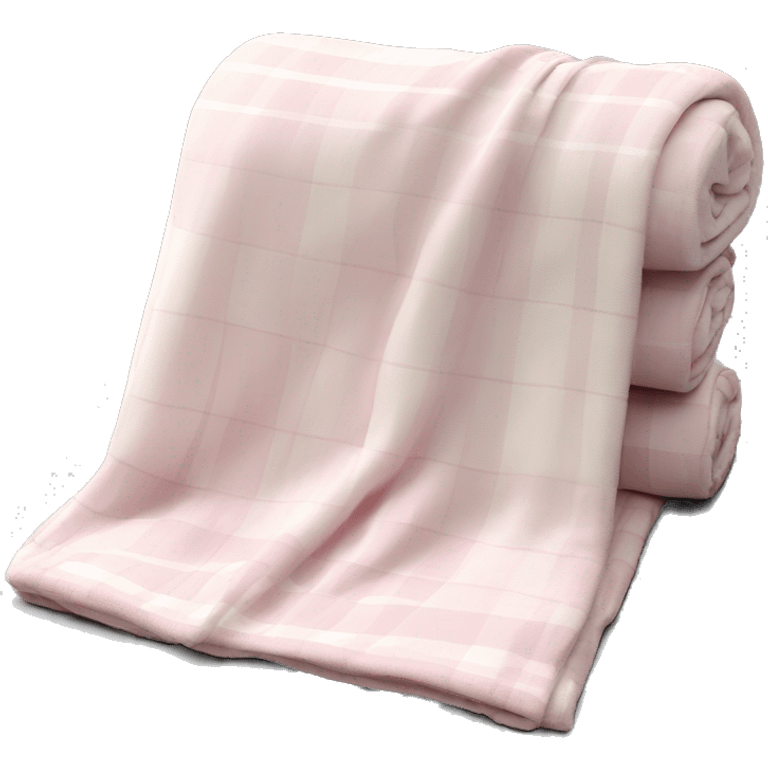 cute aesthetic light pink plaid folded blanket emoji