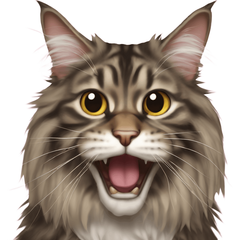 Maine Coon with a stupid mouth  emoji