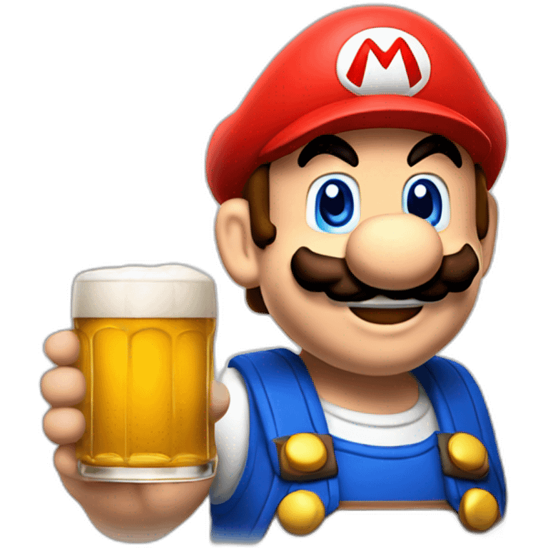 Mario qui boit une bière emoji