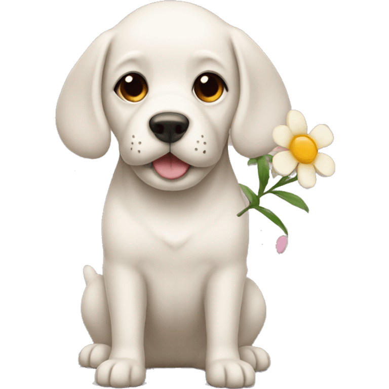 dog with flower emoji