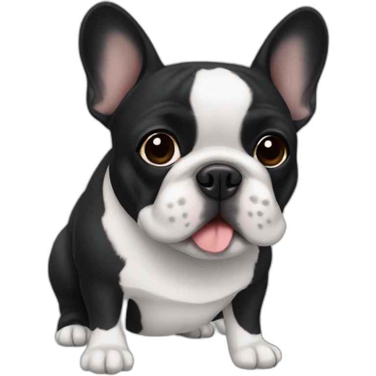 a black French bulldog emoji