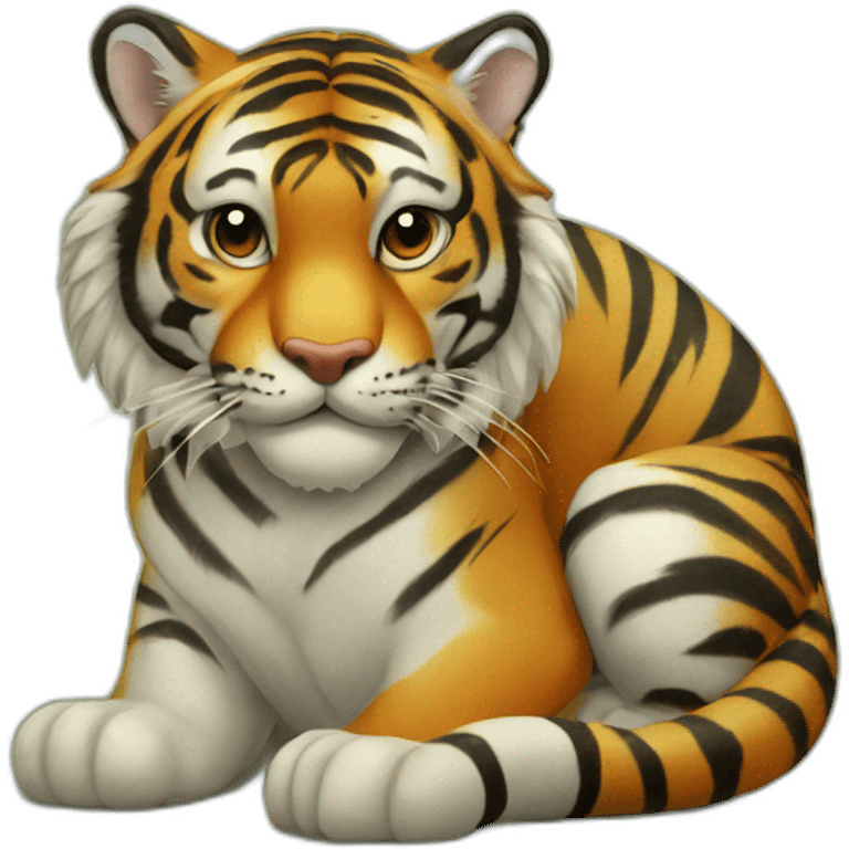 Tiger on turtle emoji