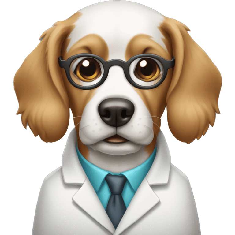 dog that looks like scientist  emoji