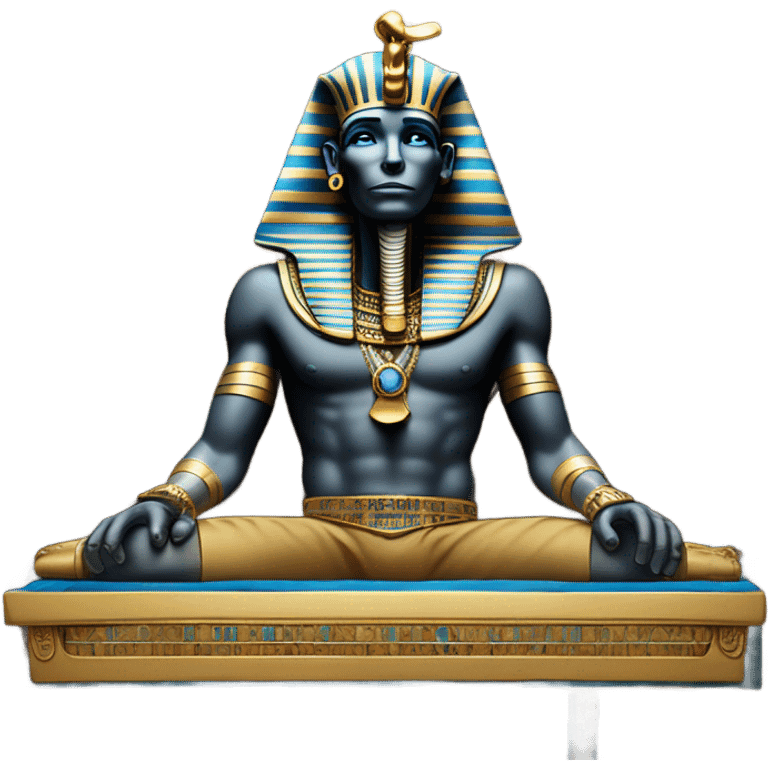 egypt full body pharaoh sarcophagus coffin gold blue white black  emoji