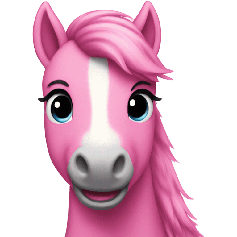 pink pony with a bit fluffy tail emoji