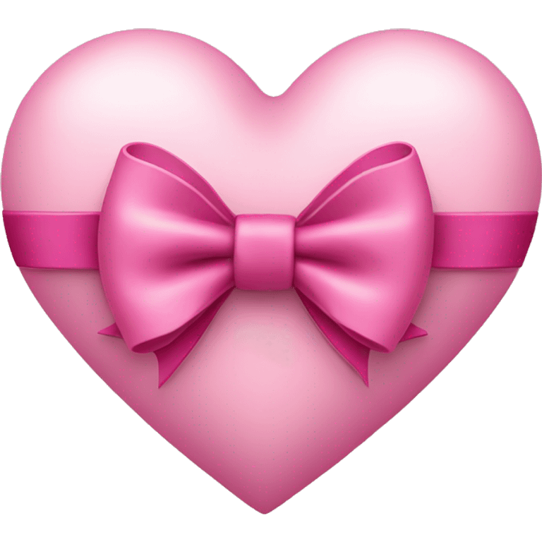 Pastel pink heart with dark pink bow around it emoji