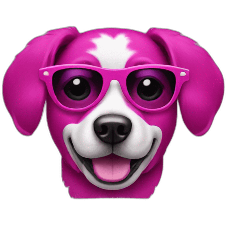 magenta dog with sunglasses emoji