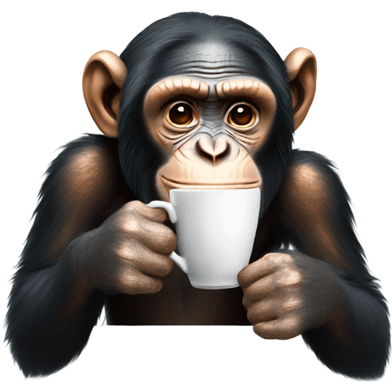 Chimp drinking tea emoji