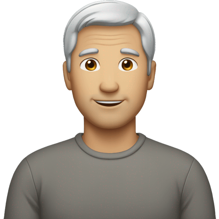 grey short hair middle age man emoji