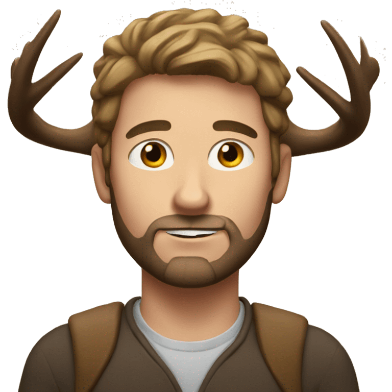 White male with moose antlers emoji