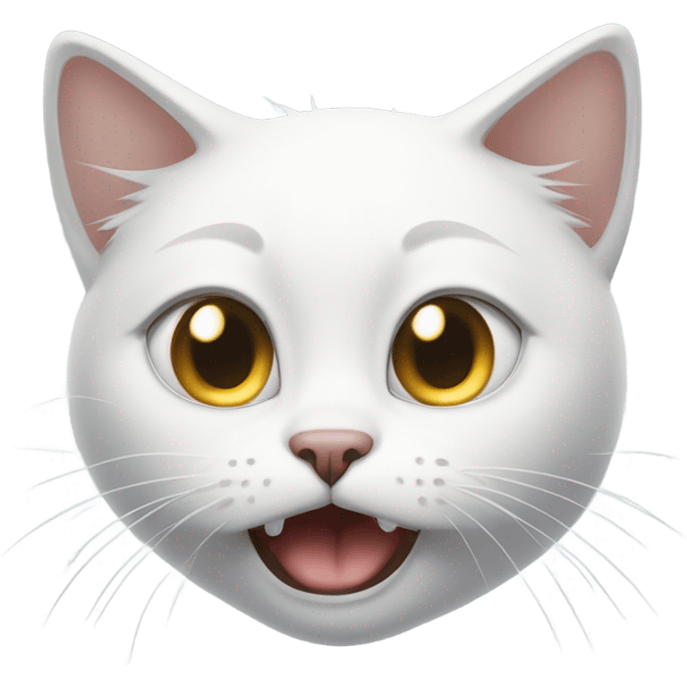 white cat crying like in anim emoji