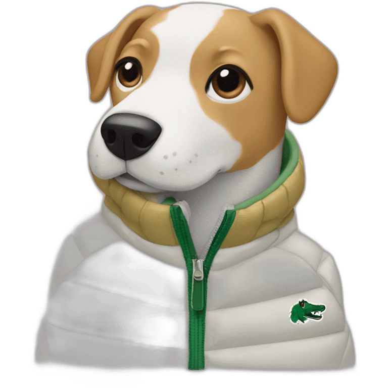 Dog with Lacoste puffer jacket emoji