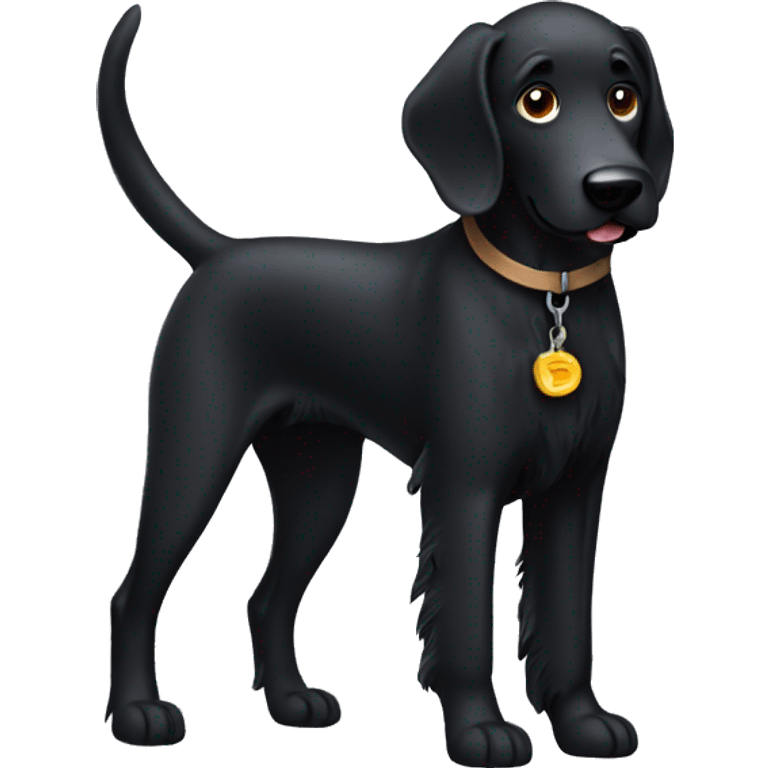 Long black dog emoji