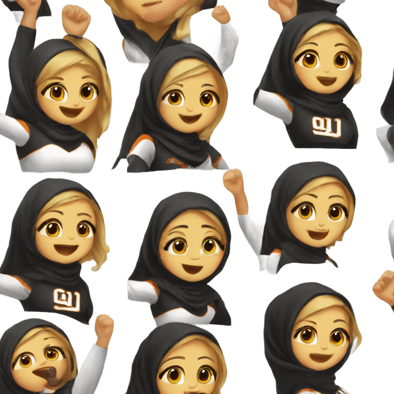 Giants cheerleader cheering in hijab emoji