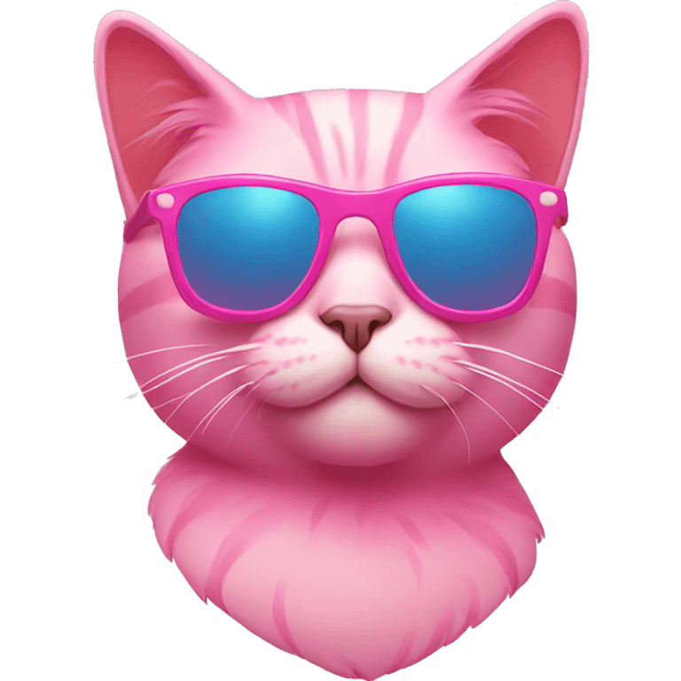 Pink cat with sunglasses  emoji