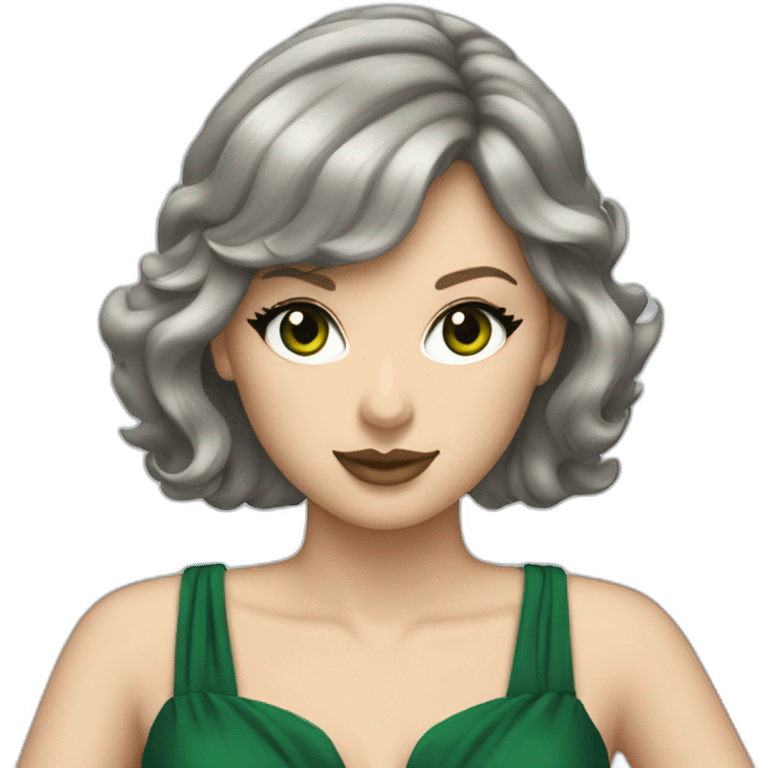 Taylor swift with black, gray and green dress emoji