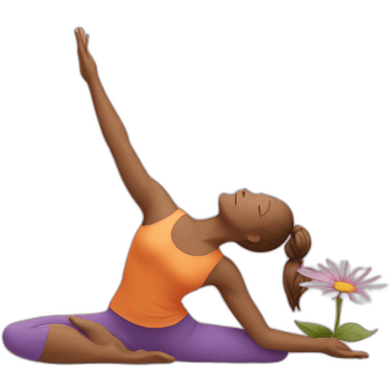 yoga and flower emoji