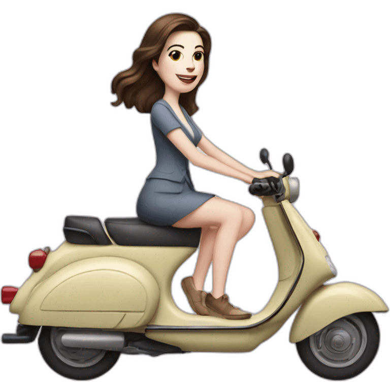 Anne-Hathaway-on-a-scooter emoji