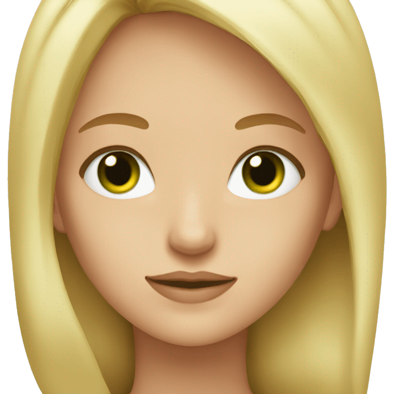 Girl with green eyes blonde hair  emoji