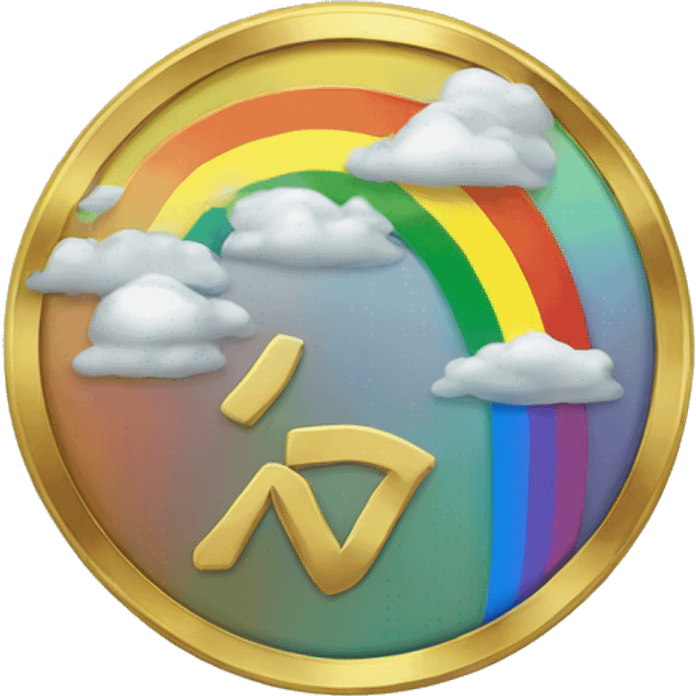 Rainbow coin emoji