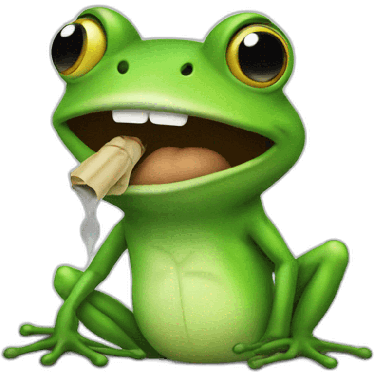 Frog smoke emoji