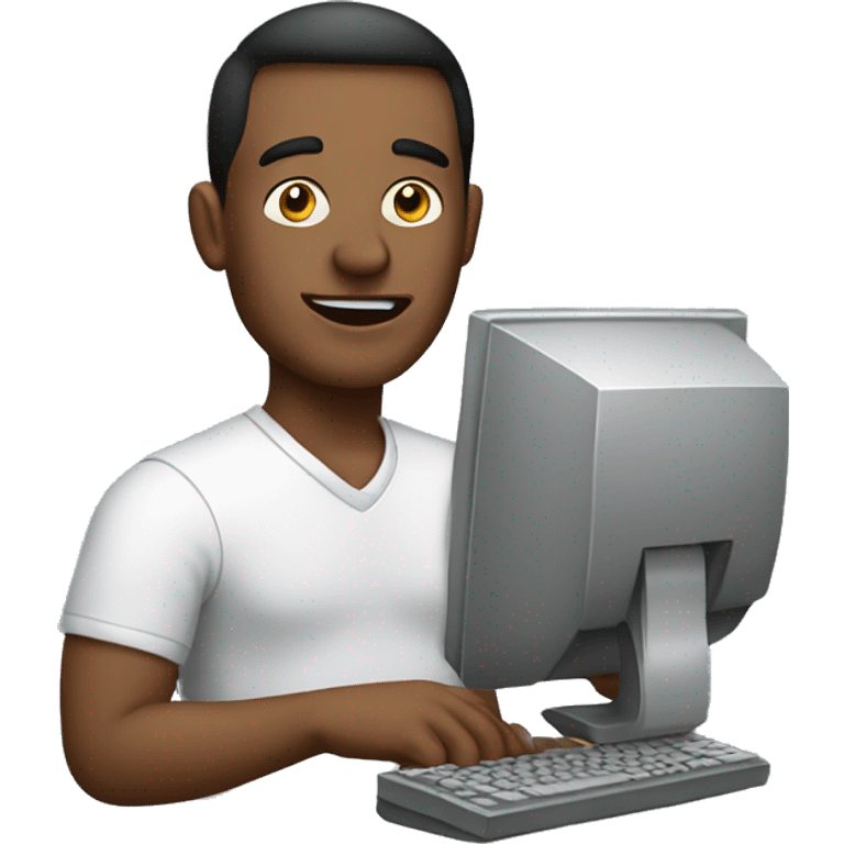 guy with a computer who makes money emoji