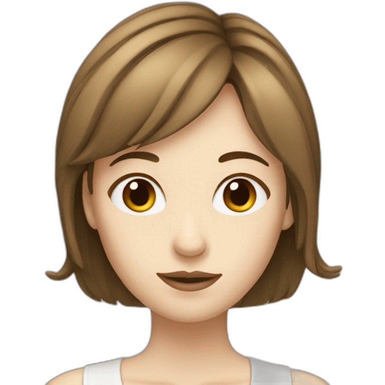 pale woman with brown hair and side bangs emoji