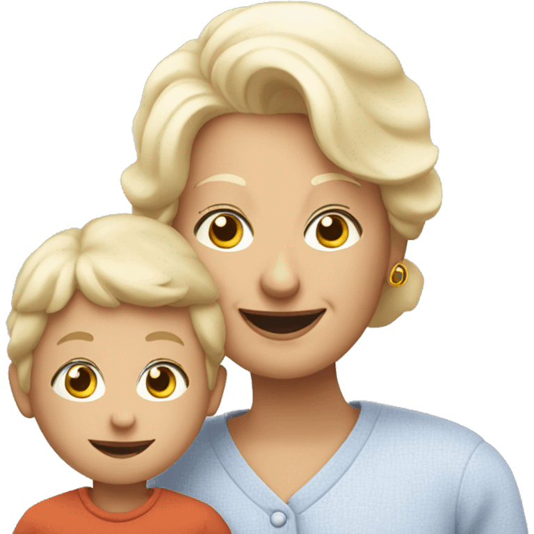 grandma with young blonde boy emoji