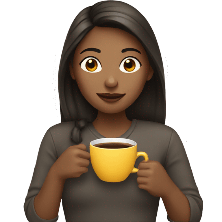 Girl drinking coffee emoji