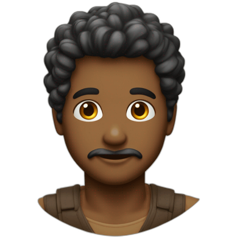 un beau gosse au couleur caramel avec des cheveux crépus noir emoji