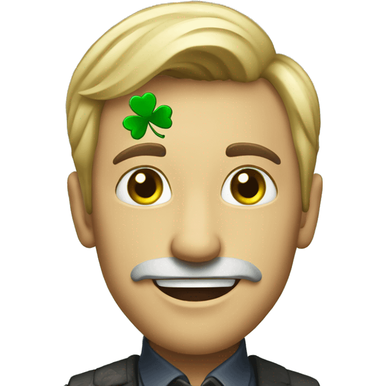 lucky man with clover emoji