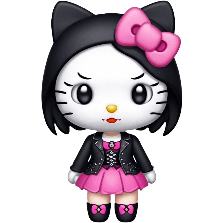 goth hello kitty lady emoji