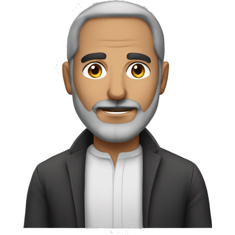 Middle aged middle eastern man with slight grey and slight beard emoji