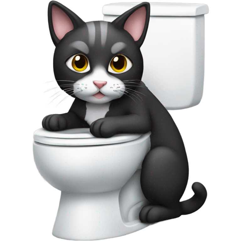 Cat person sitting on toliet emoji