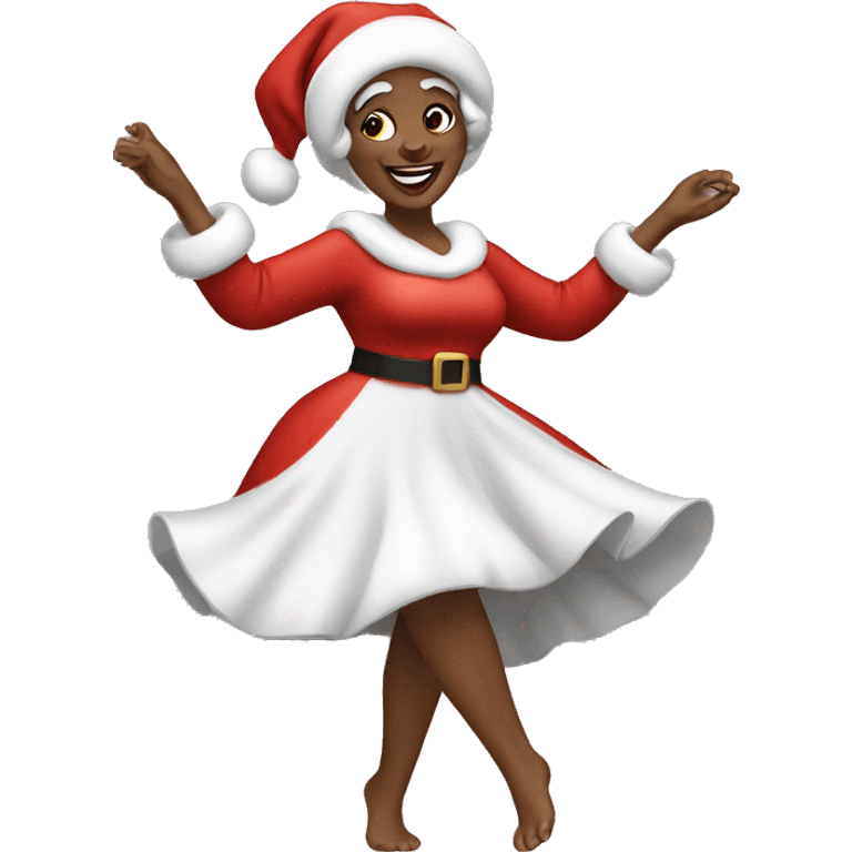 Black Mrs clause dancing emoji